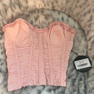 White Fox Boutique Don’t Judge Me pink bustier top
